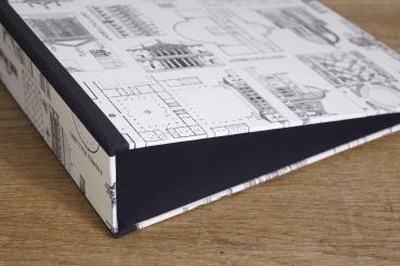 Preview: black and white folder with Palladian motifs and technical drawings